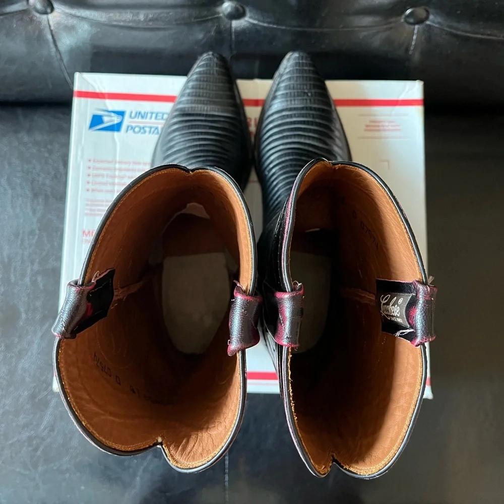 Vintage Y2K‎ Lucchese Black Cherry Lizard Boots